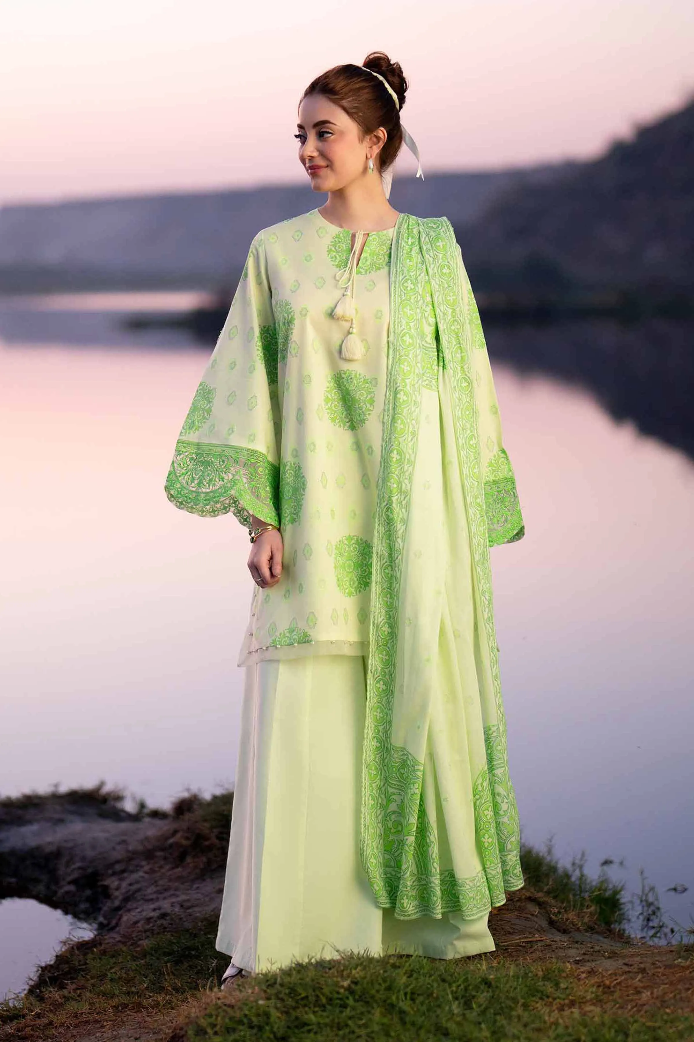 3 Piece - Digital Printed Embroidered Suit - 42501630