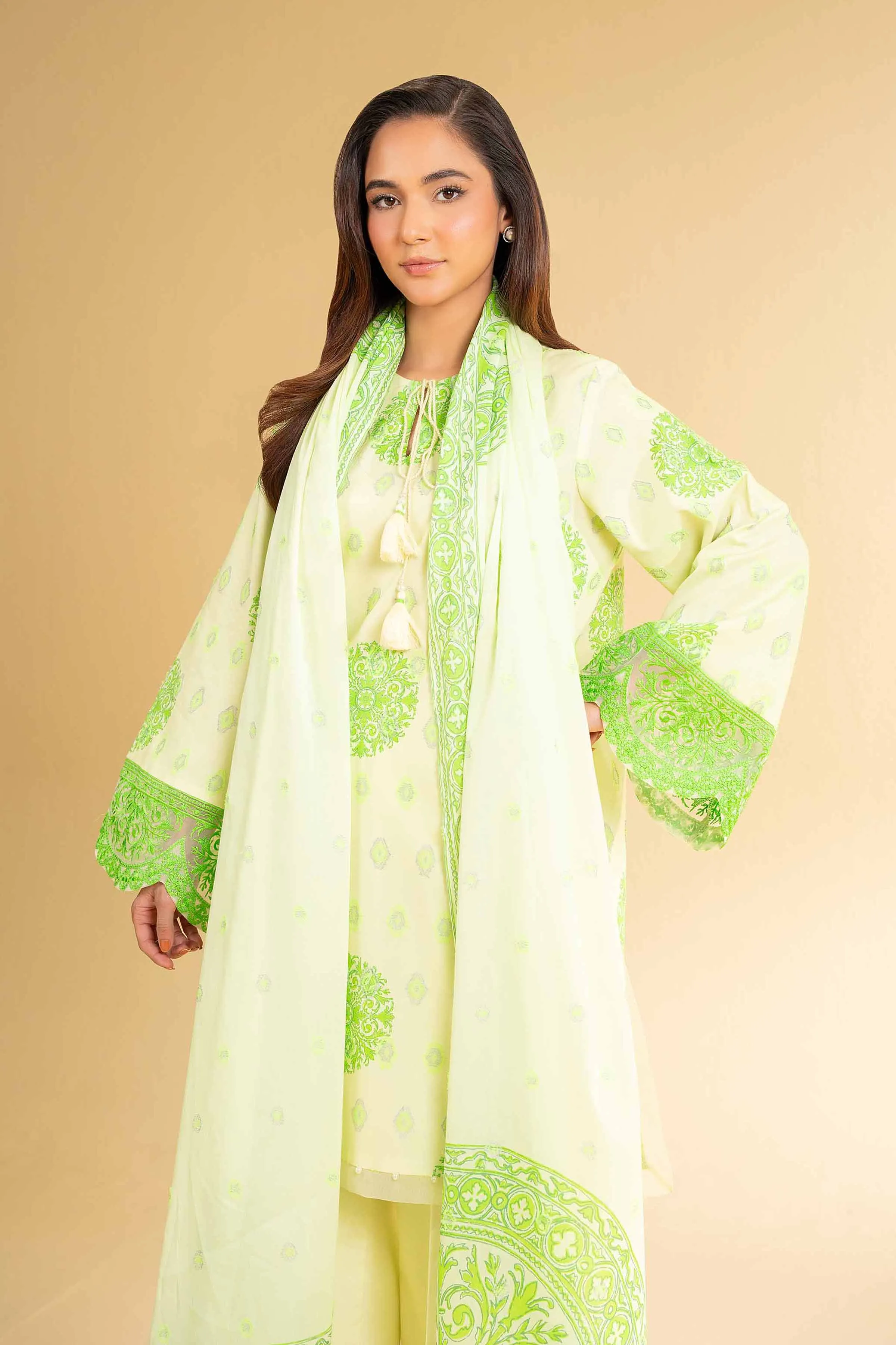 3 Piece - Digital Printed Embroidered Suit - 42501630