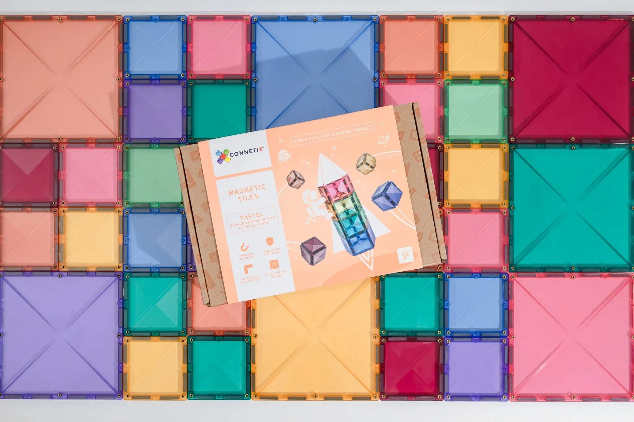 40 Piece Pastel Square Pack