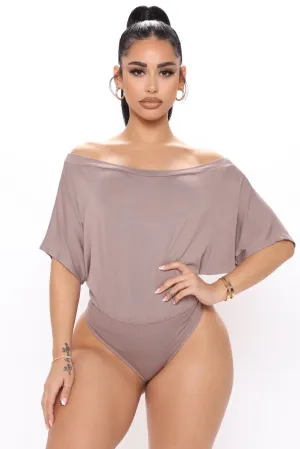 All Occasions Off Shoulder Bodysuit - Mocha