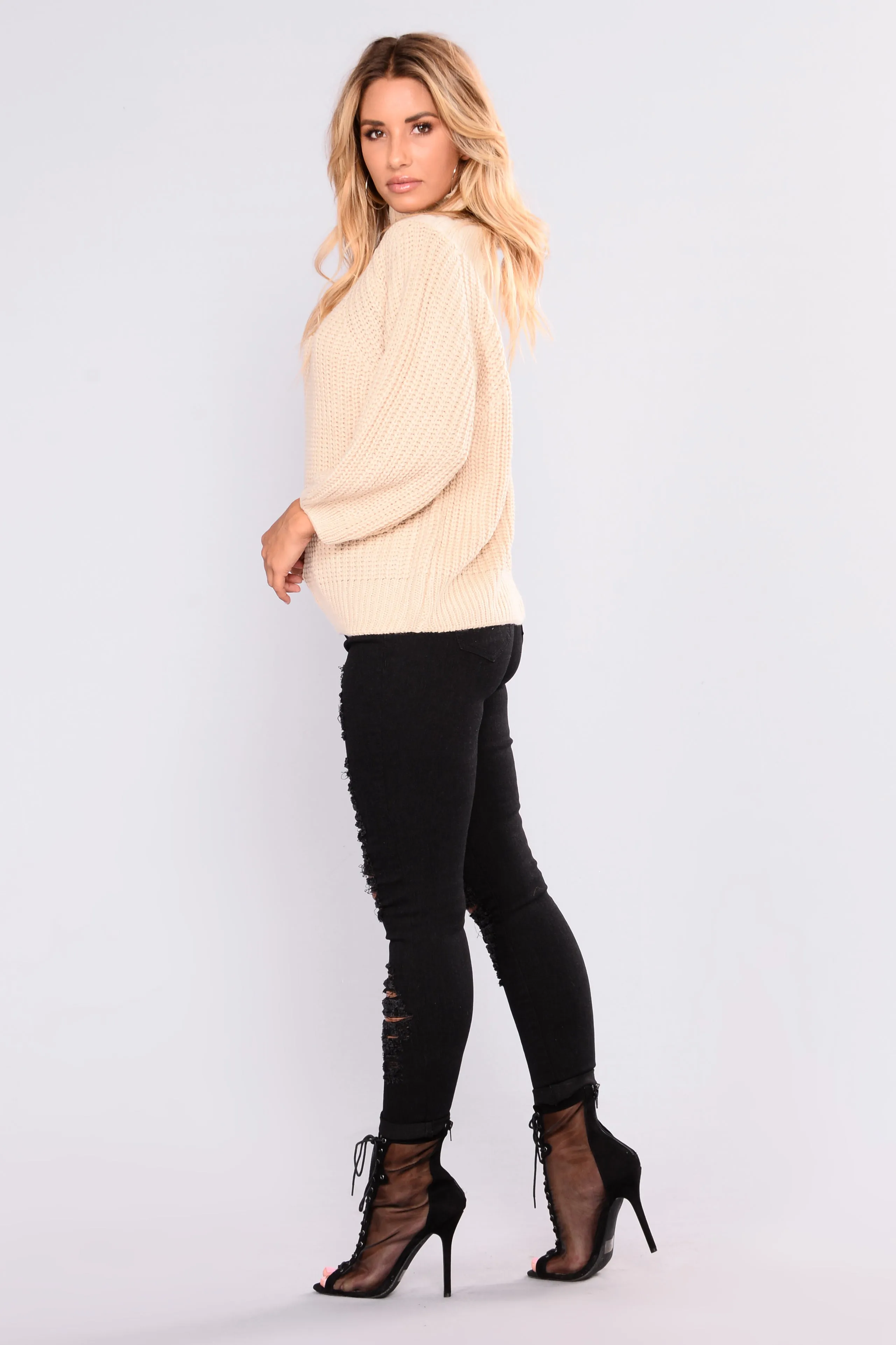 Allysa Off Shoulder Sweater - Natural