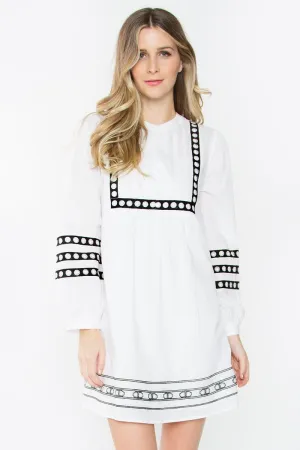 Analise Embroidered Shift Dress