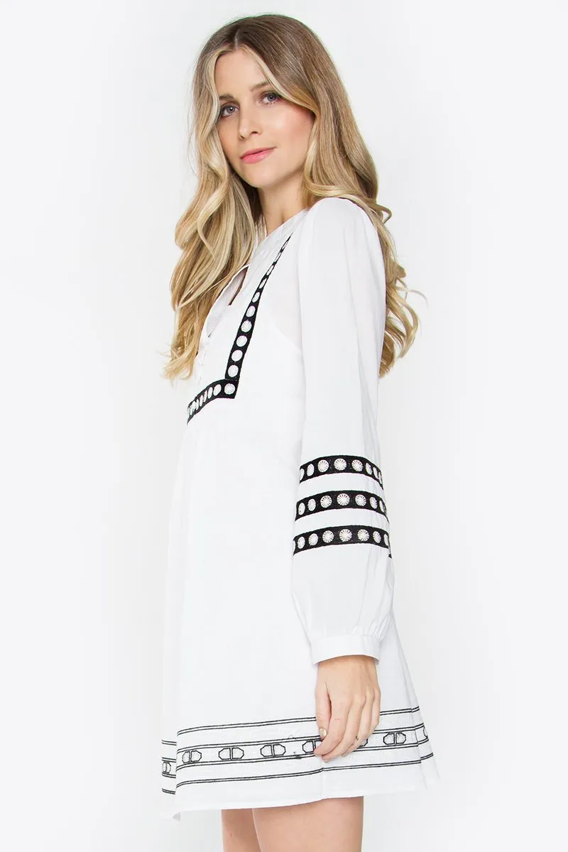 Analise Embroidered Shift Dress