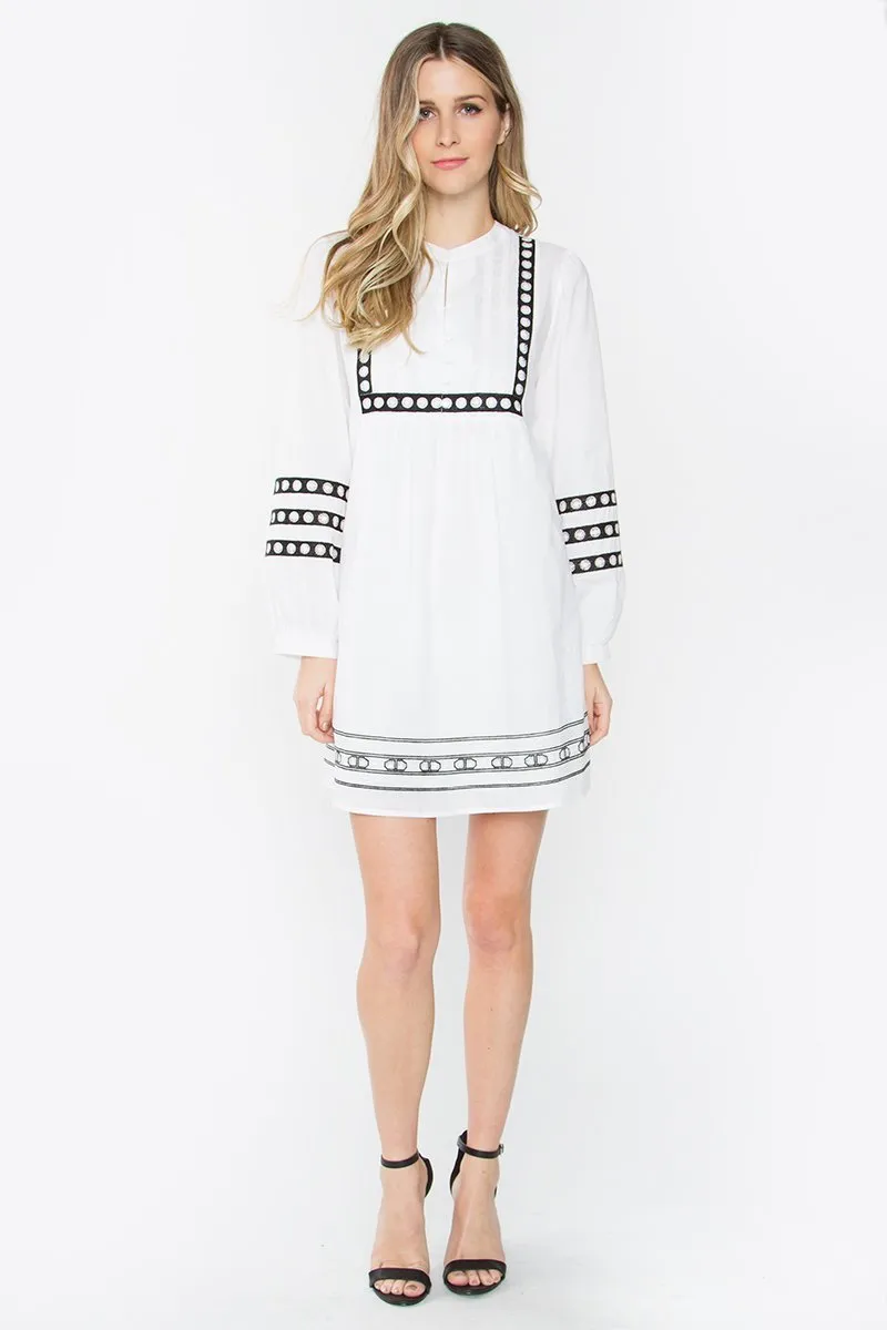 Analise Embroidered Shift Dress
