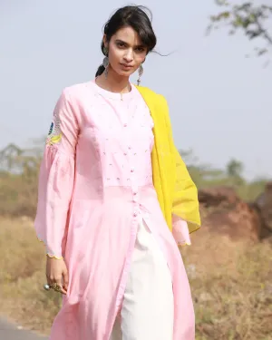 Bagh Pastel Pink Jacket Kurta Set