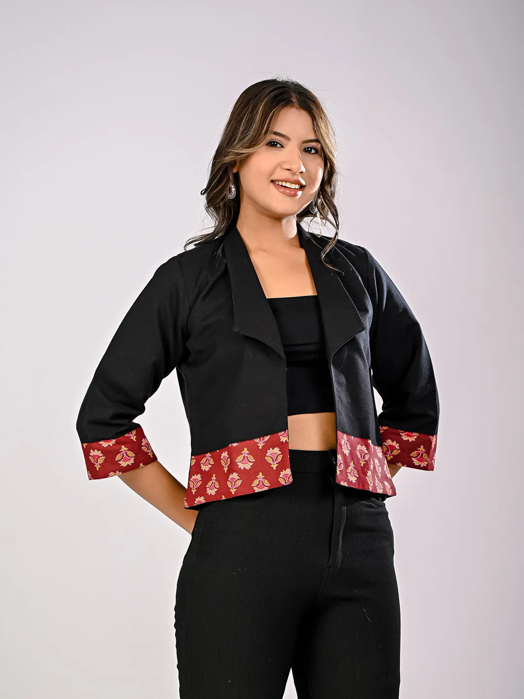 Black Cotton Flex Jacket