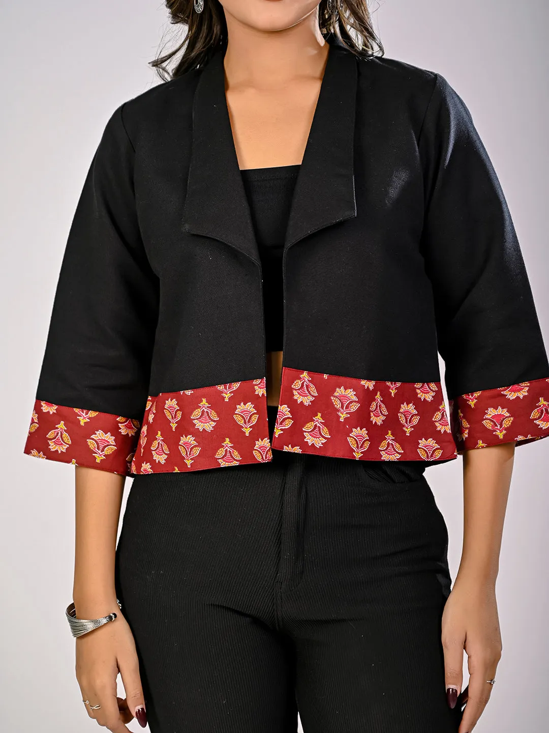 Black Cotton Flex Jacket