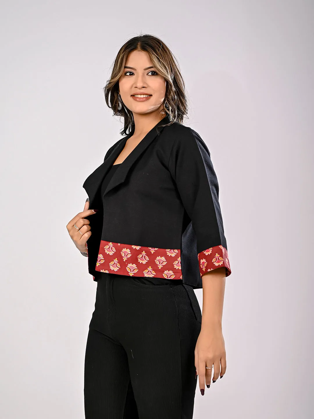 Black Cotton Flex Jacket