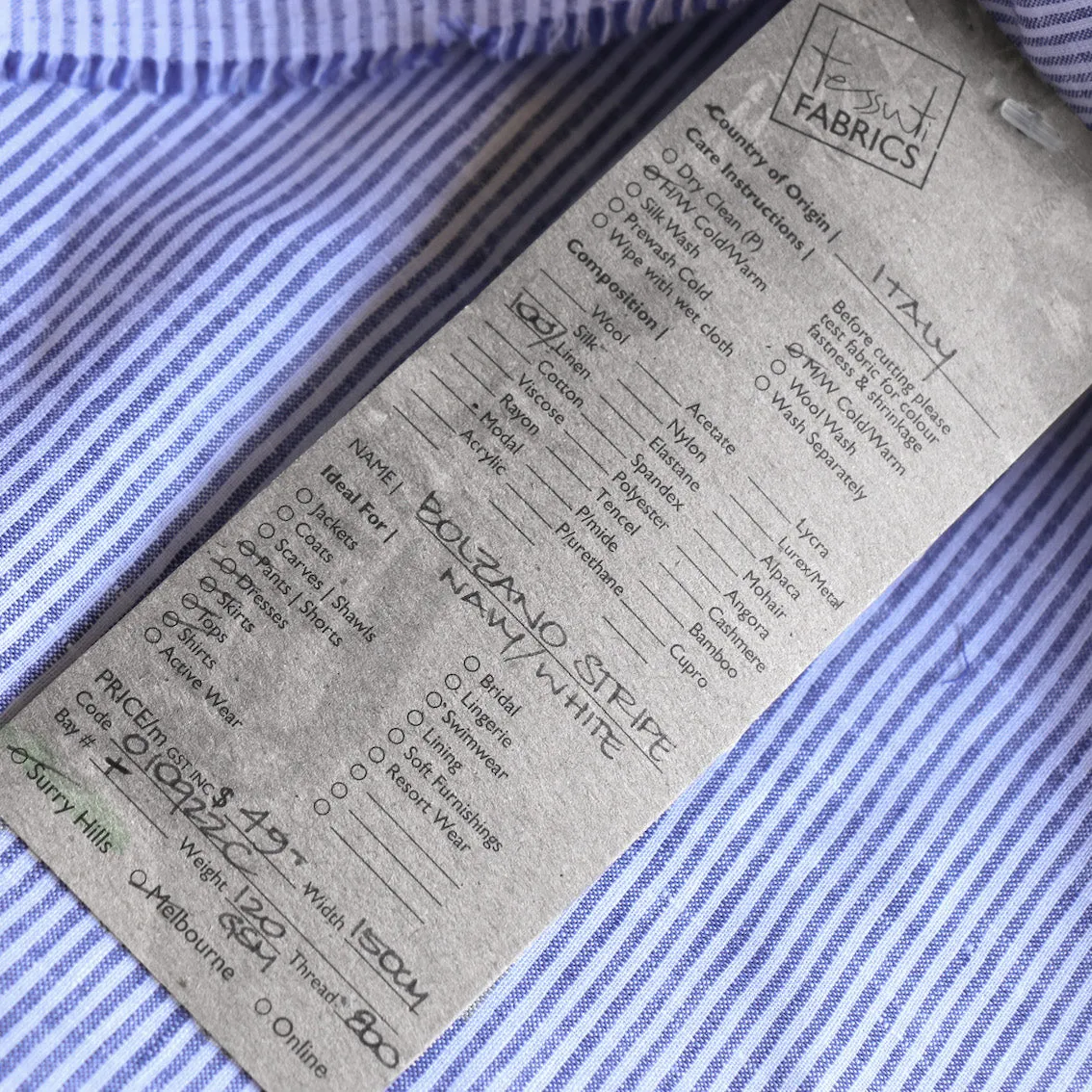 Bolzano Stripe Linen - Navy/White