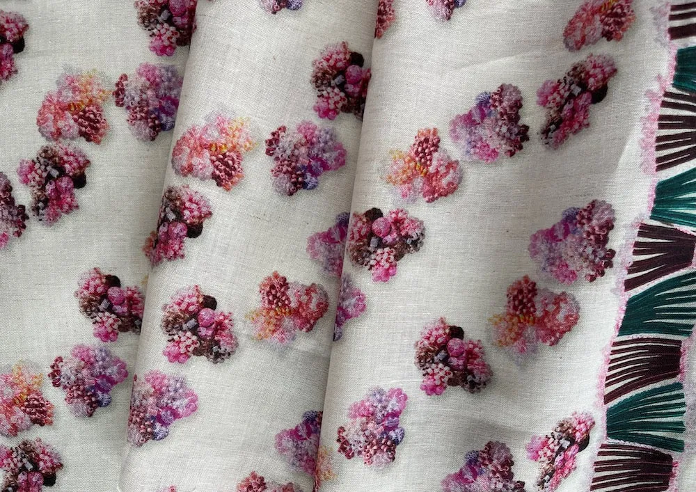 Border Print: Digital Sweet Summer Berries Cotton Sheeting (Made in Japan)