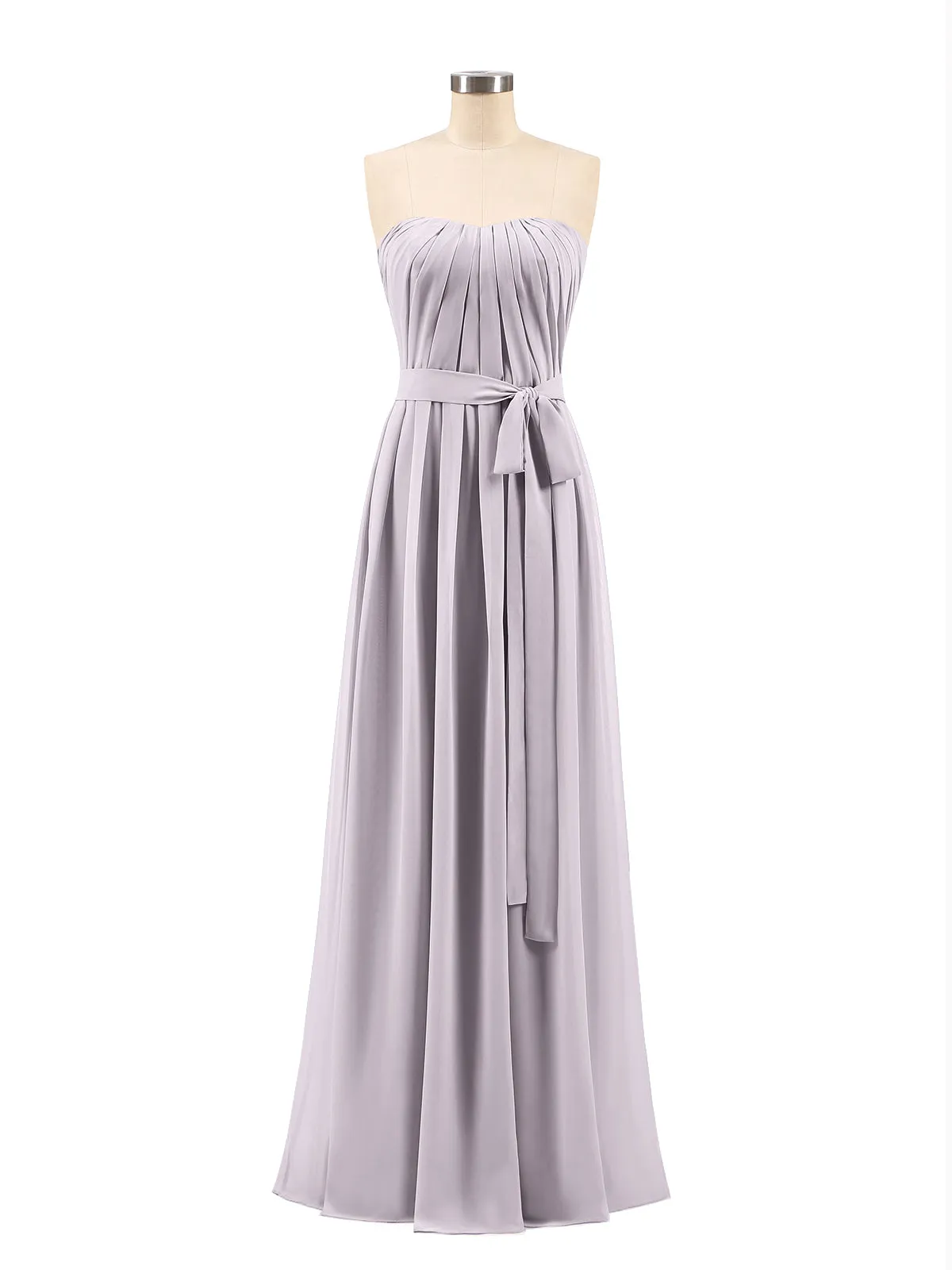 Chiffon Strapless Bridesmaid Gown with Sash-Dusk