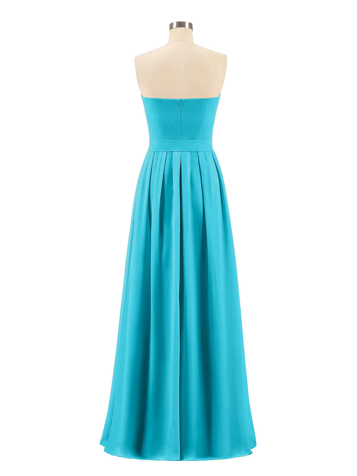 Chiffon Strapless Bridesmaid Gown with Sash-Jade Plus Size