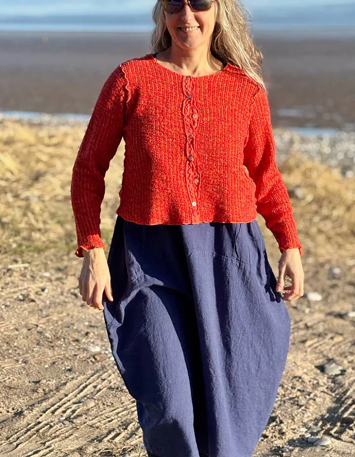 Cut Loose Cropped Cardi in Tabasco