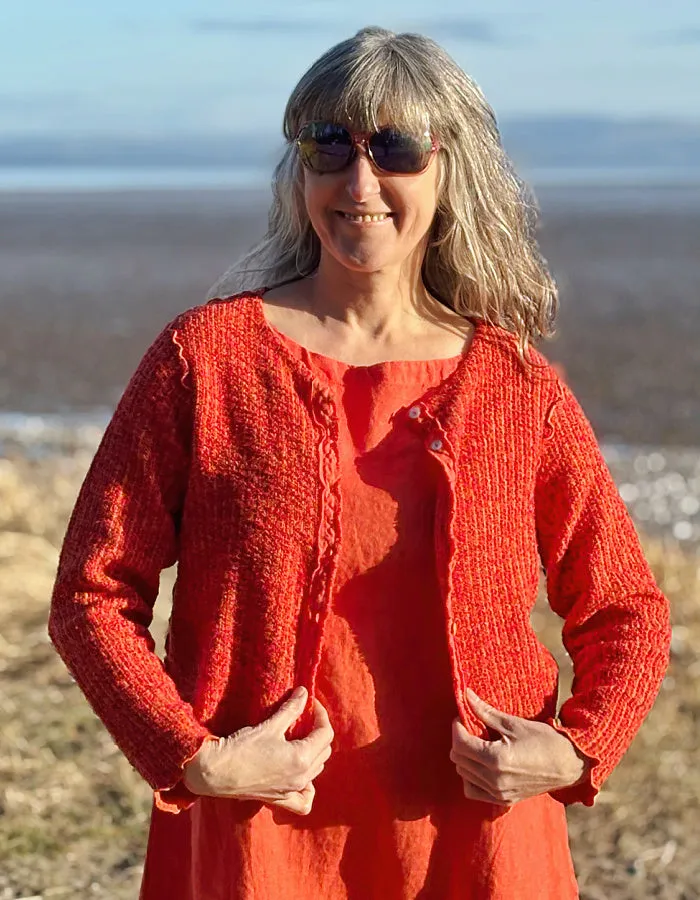 Cut Loose Cropped Cardi in Tabasco