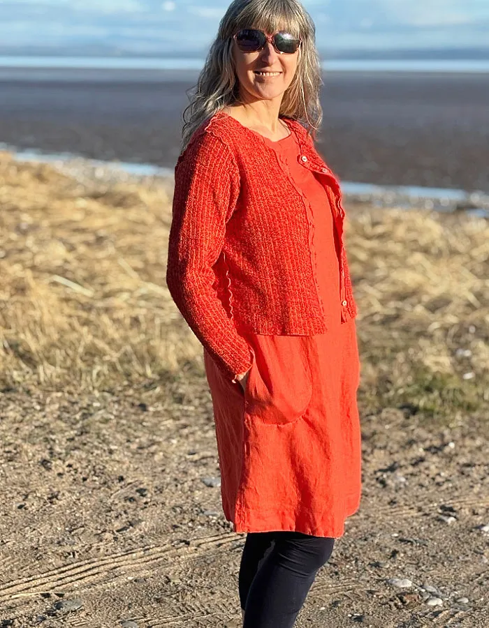 Cut Loose Cropped Cardi in Tabasco