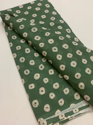 Digital bandhani printed green georgette fabric