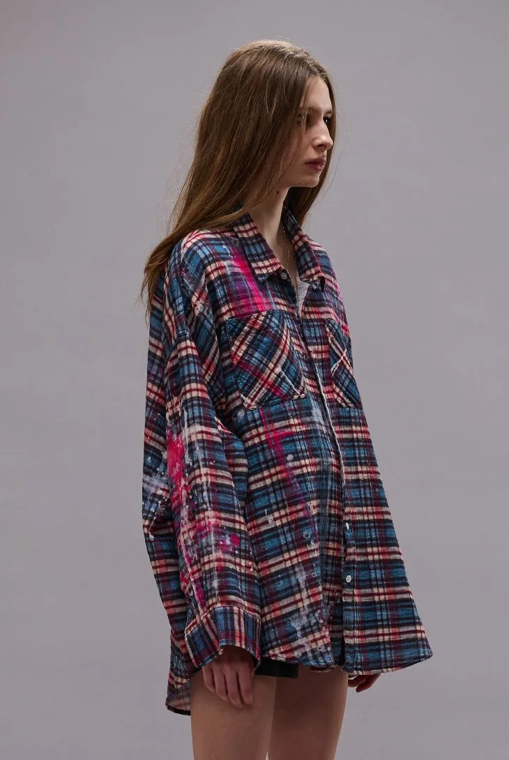 Drop Neck Workshirt - Blue Plaid