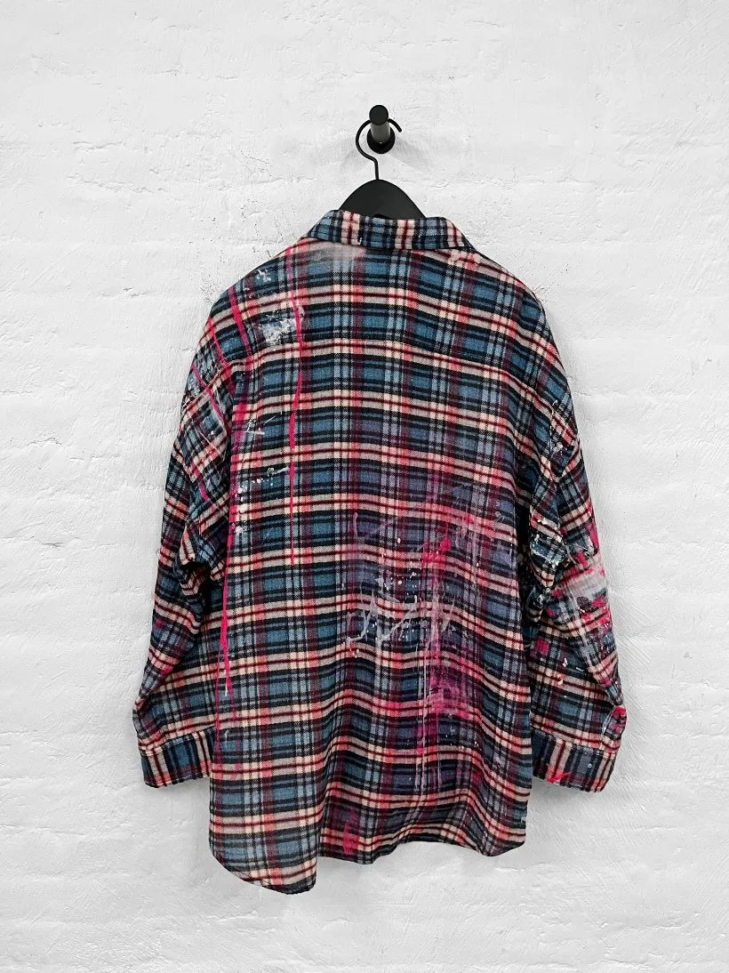 Drop Neck Workshirt - Blue Plaid