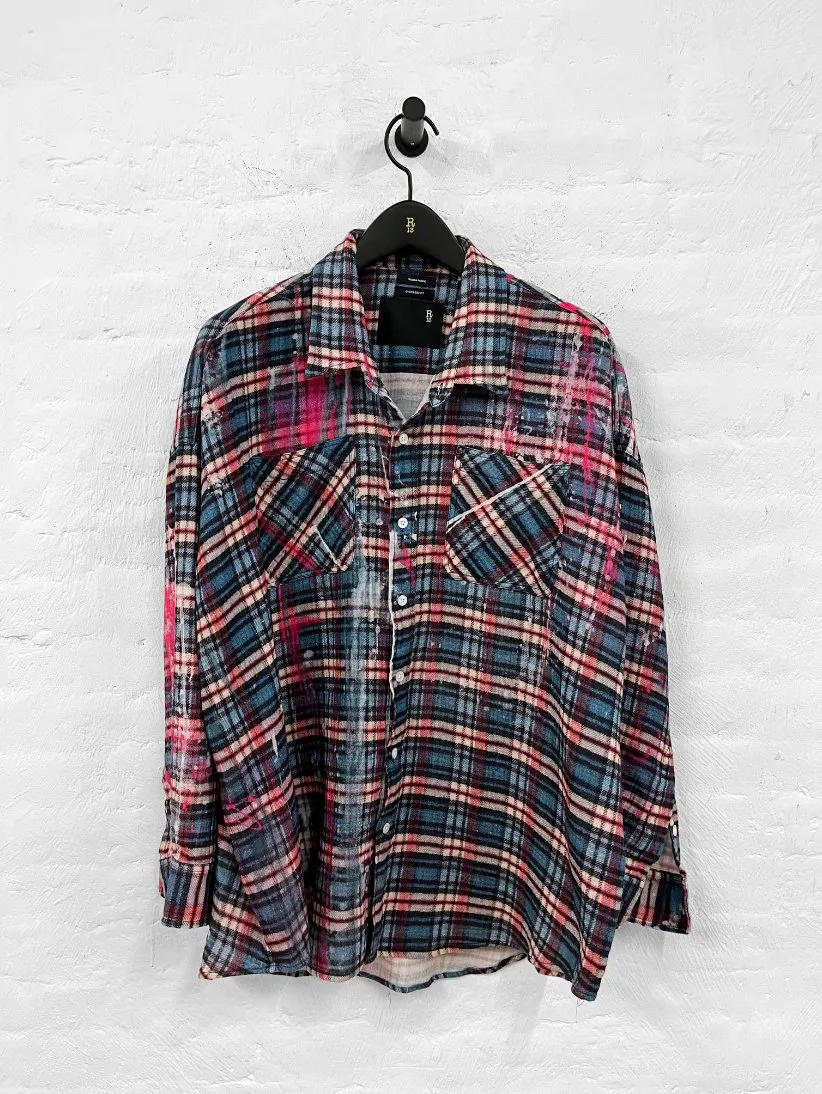 Drop Neck Workshirt - Blue Plaid