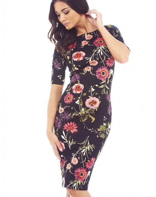 Elegant Floral Print Casual Dress