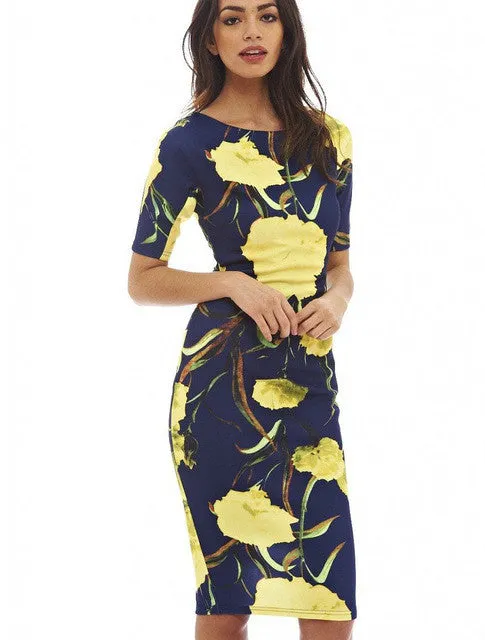 Elegant Floral Print Casual Dress