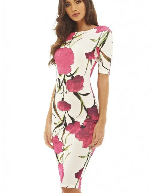Elegant Floral Print Casual Dress