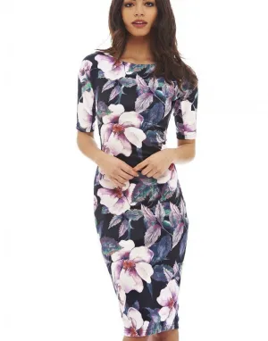 Elegant Floral Print Casual Dress