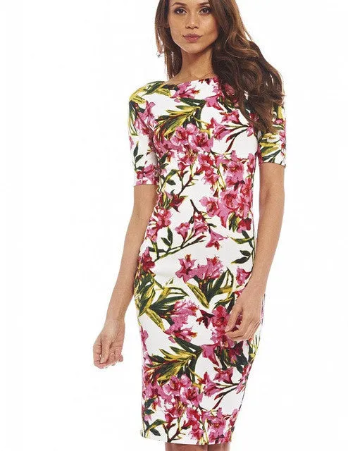 Elegant Floral Print Casual Dress