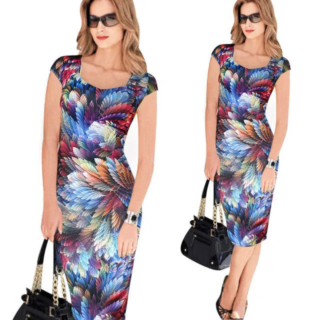 Elegant Floral Print Casual Dress