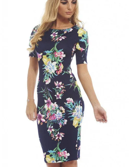Elegant Floral Print Casual Dress