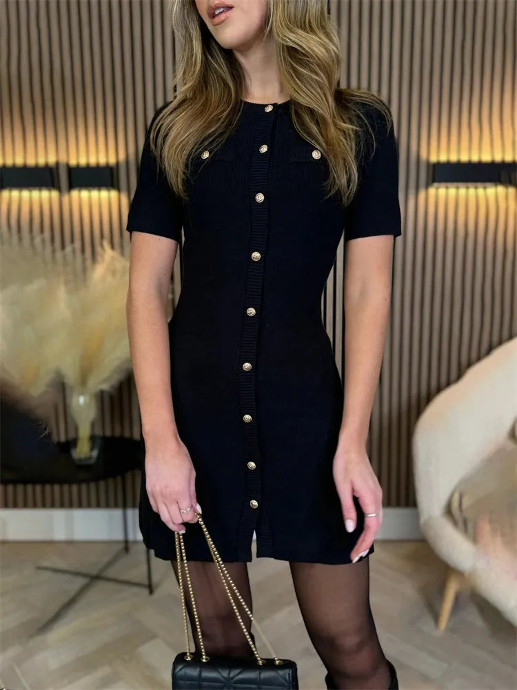 Elegant Knit Mini Dress