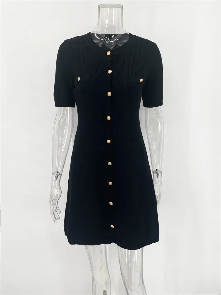 Elegant Knit Mini Dress