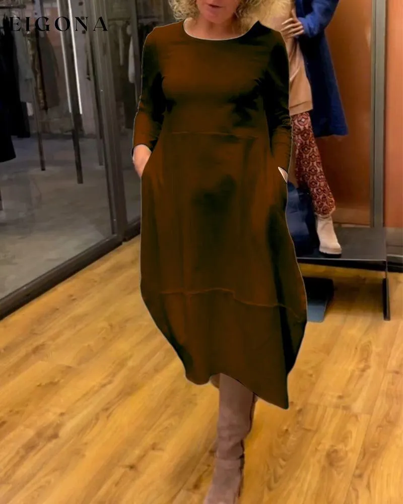 Elegant Solid Color Dress