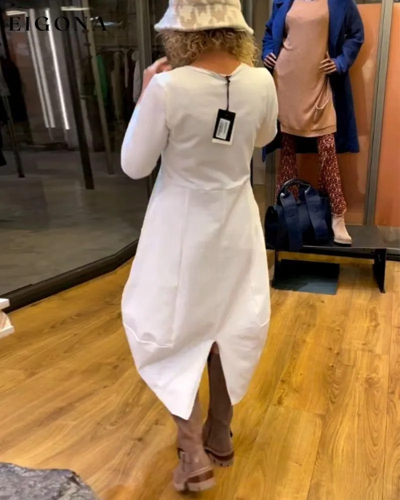 Elegant Solid Color Dress