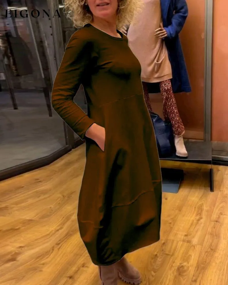 Elegant Solid Color Dress