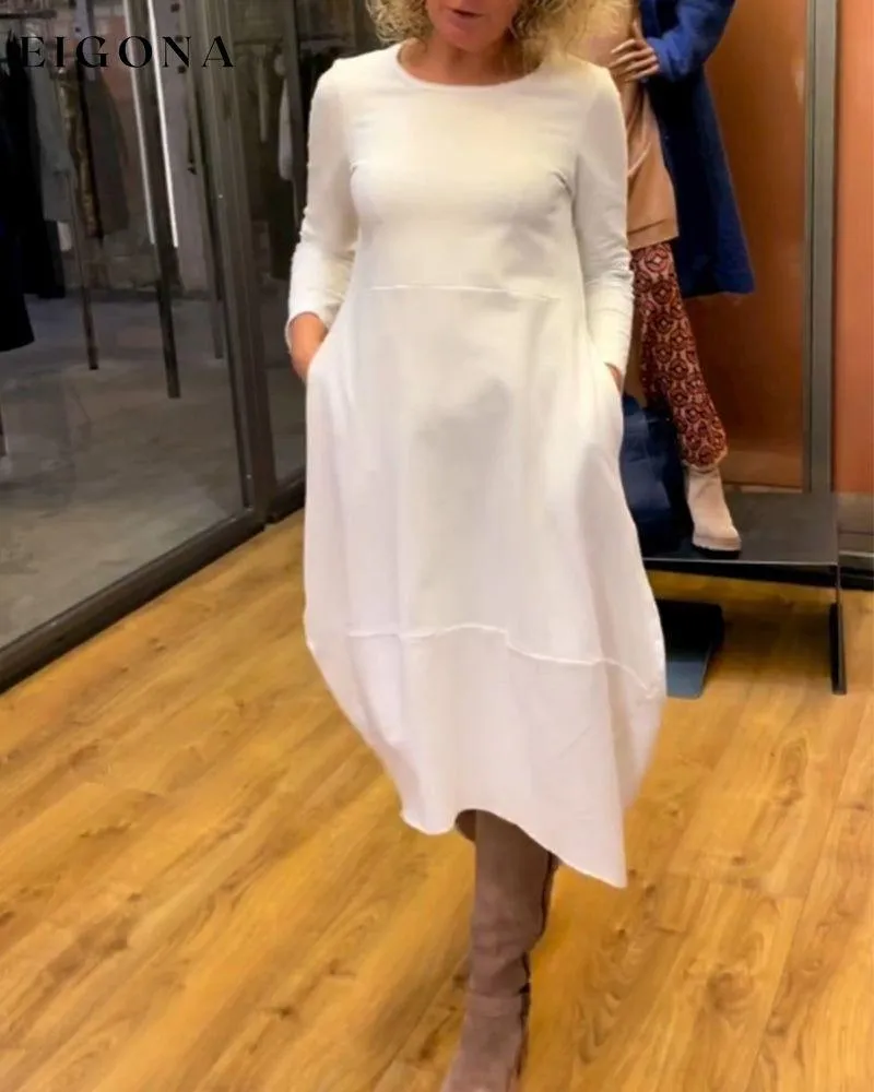 Elegant Solid Color Dress