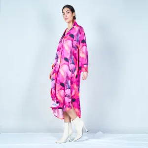 Flowing abstract print midi kaftan wholesale