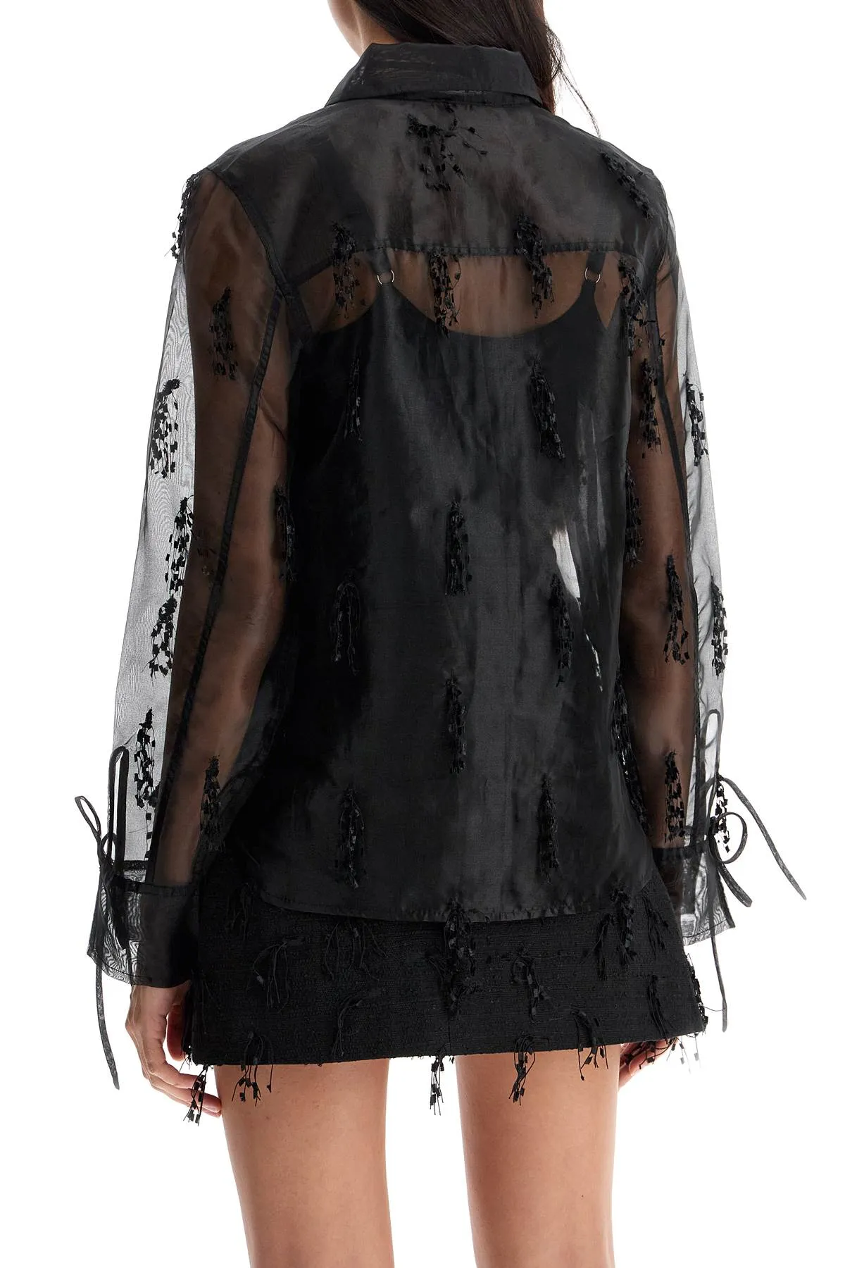 FRINGED ORGANZA SHIRT