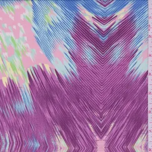 Fuchsia Multi Southwest Crepe de Chine Fabric