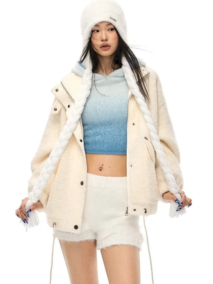 Gradation Knit Nichi Feminine Parka＆Pencil-Skirt