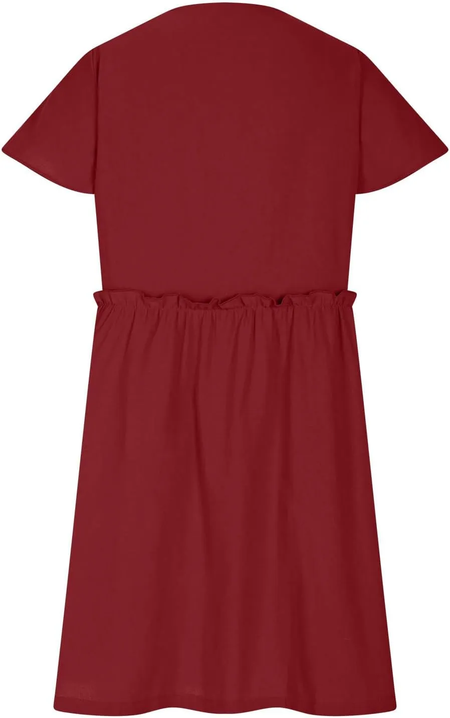 hlysgo Womens Button Down Dress 2025 Summer Loose Fit Flutter Sleeve V Neck Mini Dresses Beach Vacation A Line Casual Dress