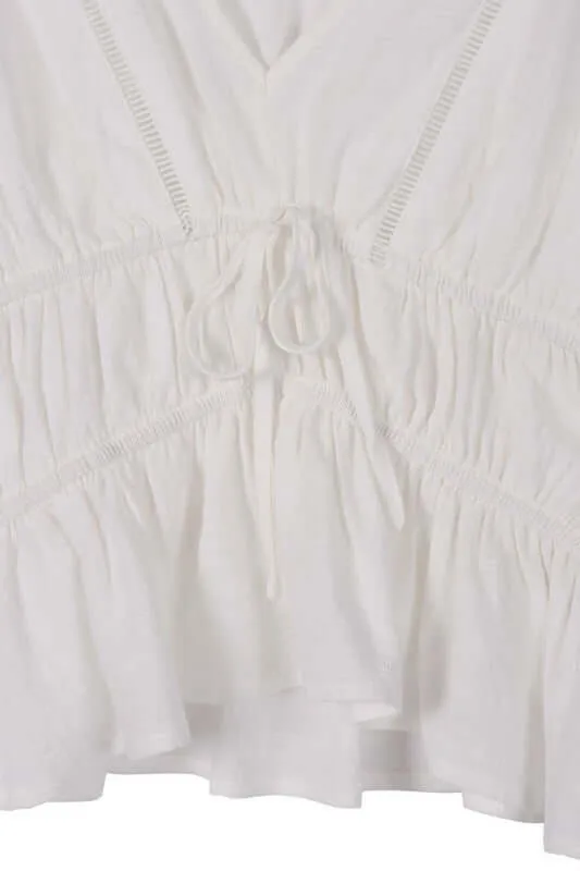 Ivory Long Sleeve Sheer Lace Top