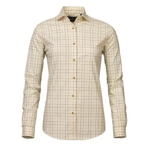 Laksen Eliza Ladies Tattersall Shirt - Loden/Wine/Camel