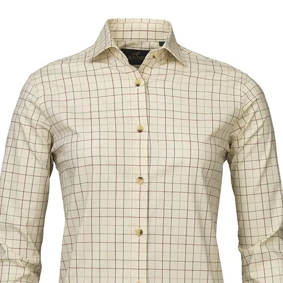 Laksen Eliza Ladies Tattersall Shirt - Loden/Wine/Camel