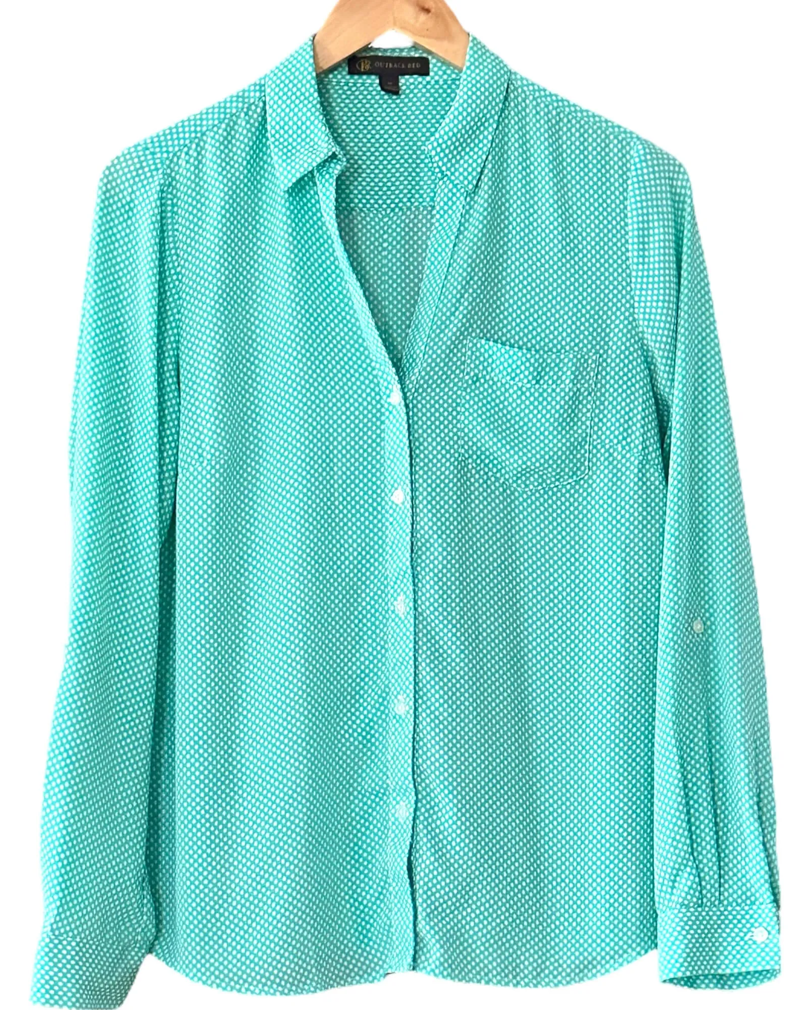 Light Summer Green Dot Button-Down Shirt