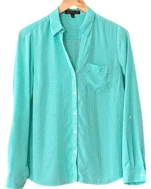 Light Summer Green Dot Button-Down Shirt