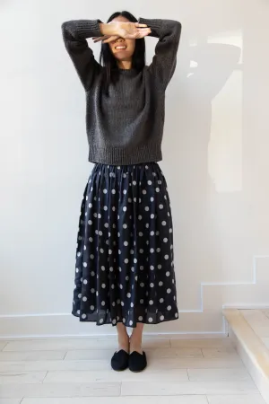 Maison de Soil | Silk Dot Skirt in Navy
