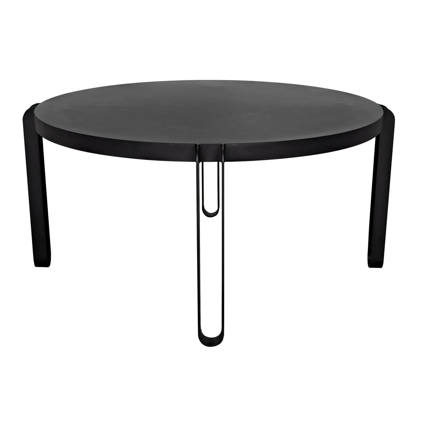 Marcellus Dining Table, 63", Black Metal by Noir