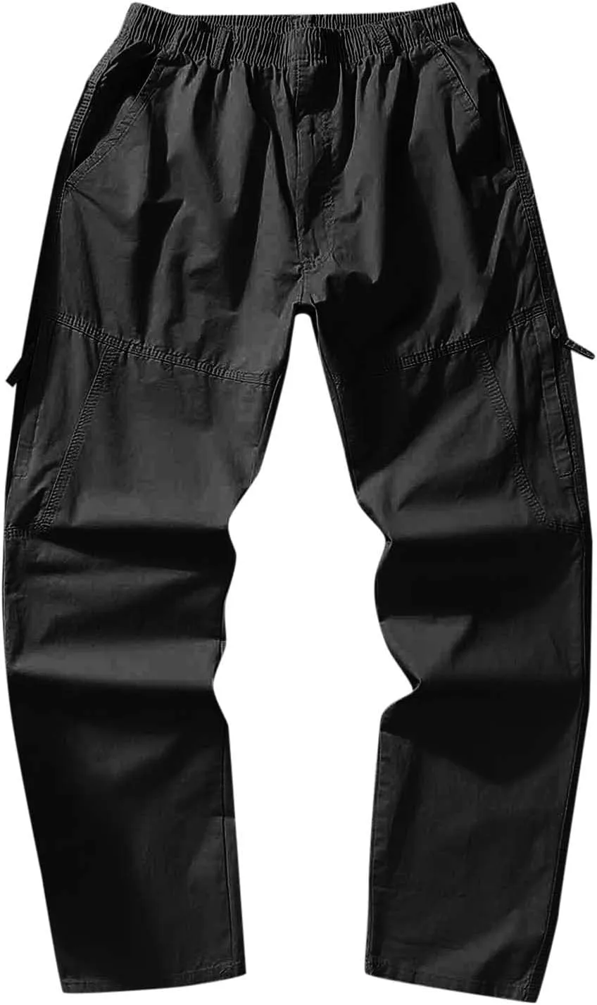 Mens Sweatpants with Pockets Big and Tall Cargo Pocket Fleece Jogger Pants Men's Heavyweight Fleece Cargo Pants Cargo