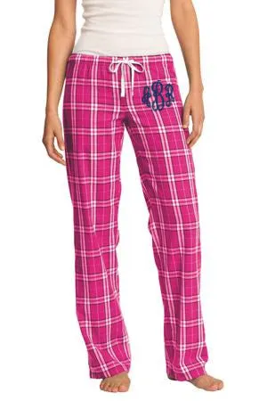 Monogrammed Juniors Pajama Flannel Plaid Pant